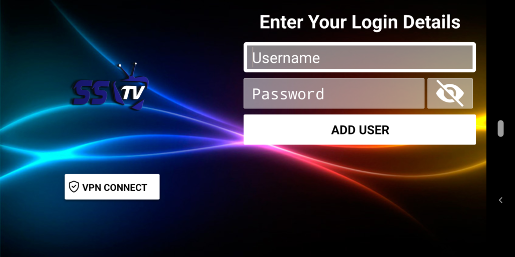 SSTV Login Screen