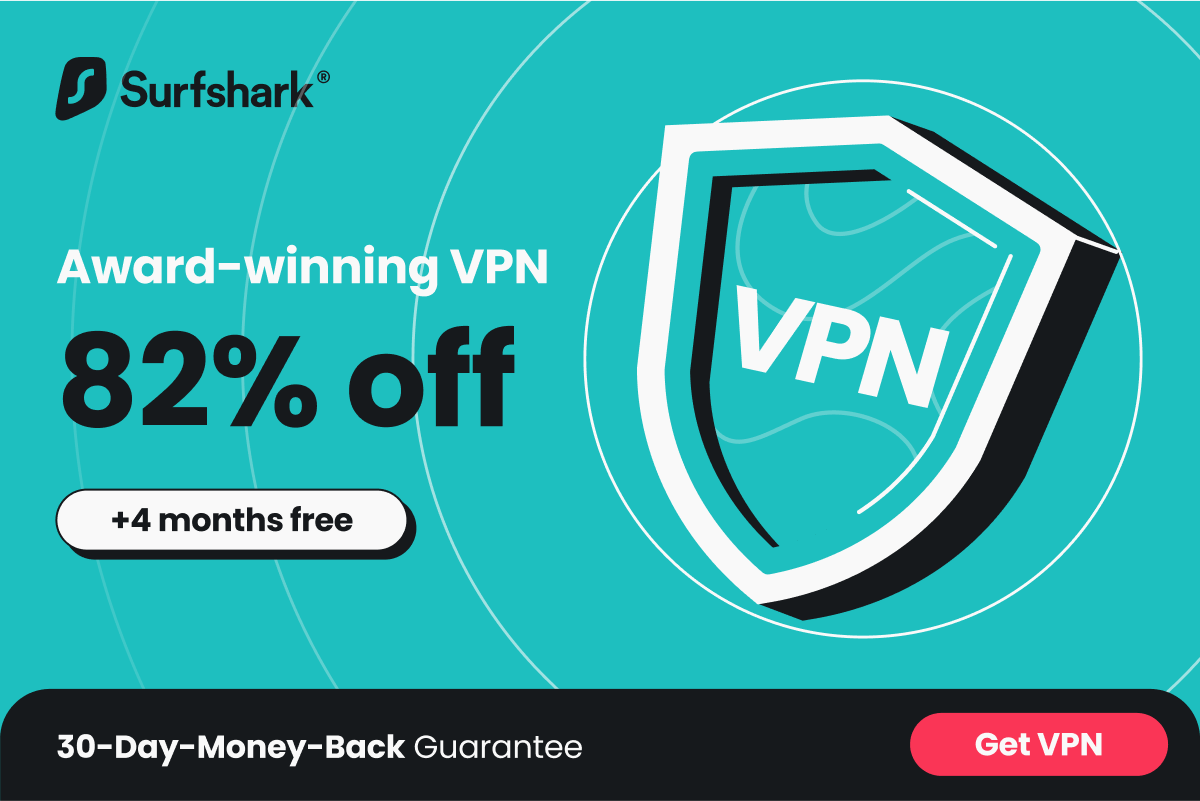 Surfshark VPN offer of 82% off