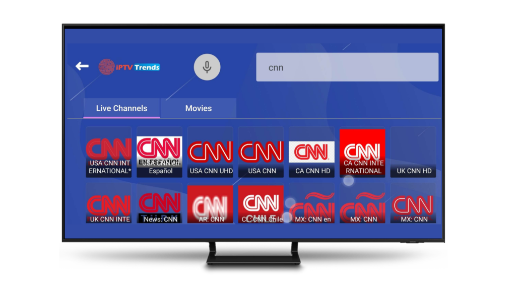 the channels section of IPTV Trends