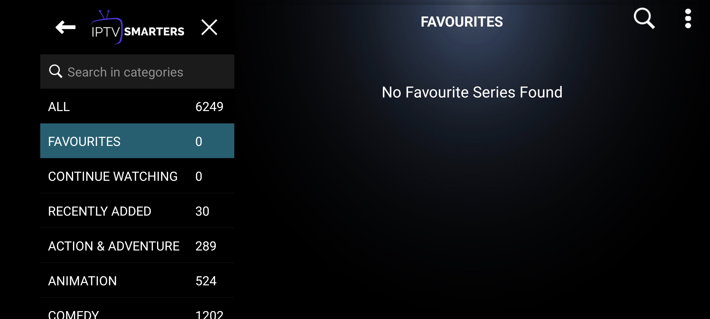 Krooz TV series list screenshot