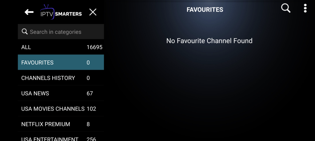 the Live TV Channels section of 4K Live IPTV